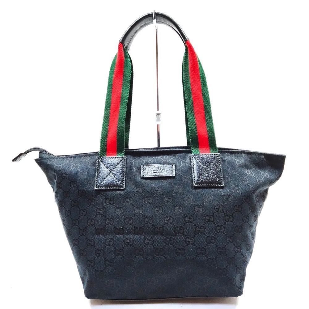 A
Gucci Black Monogram Tote Bag
